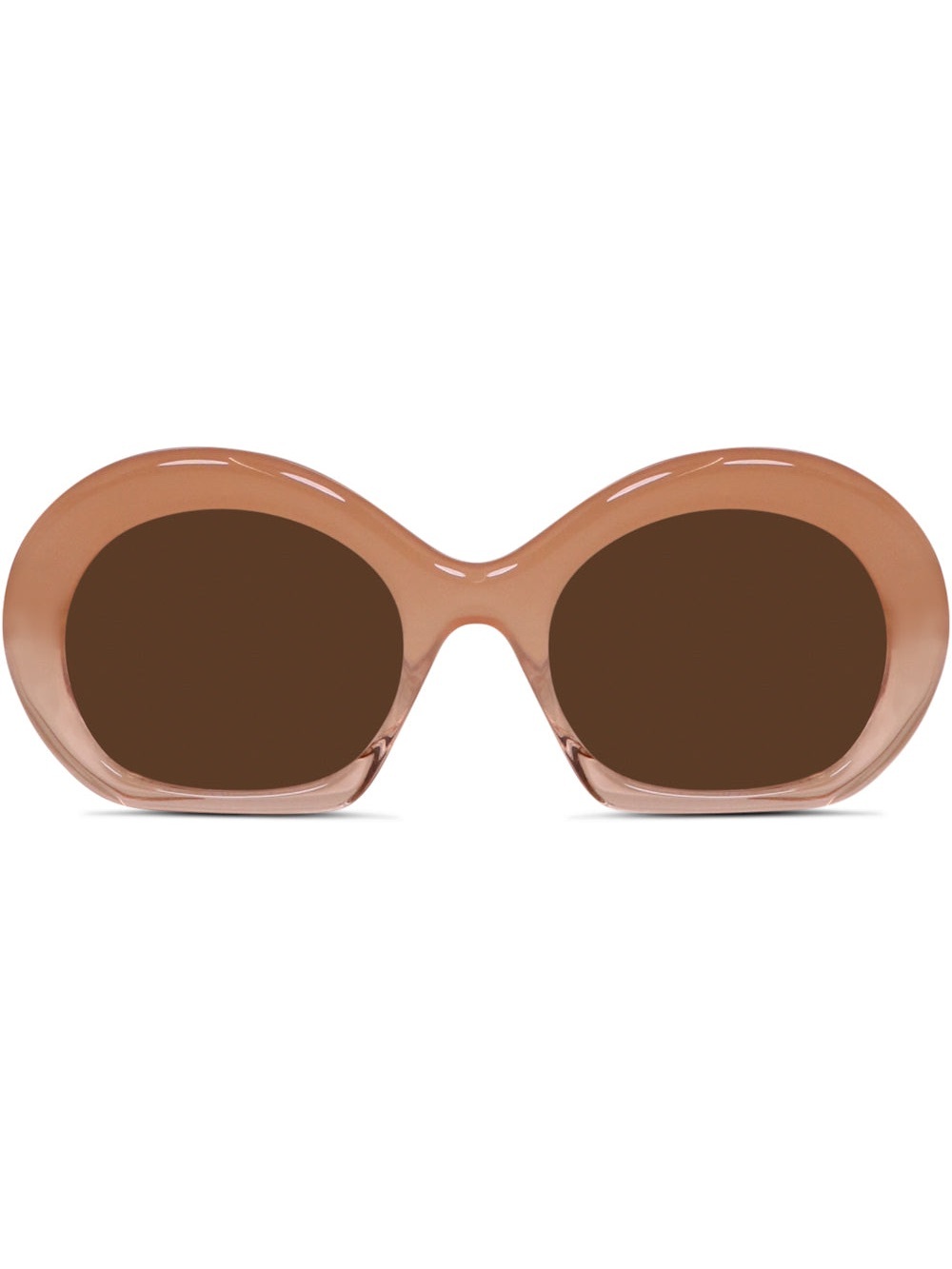Loewe Half Moon Caramel Round Acetate Sunglasses with Gold Logo